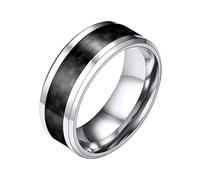 PROSTEEL Anelli Uomo Acciaio Inossidabile, Anello Uomo Argento e Nero 24 Misura, Anello Due colori Gotico Punk Hip Hop con Confezione Regalo-PORSTEEL