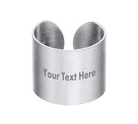 PROSTEEL Anello Aperto Personalizzato Donna Uomo Filigrana Semplice Unisex, Acciaio Inossidabile, Largo 17 mm, Misura Regolabile 12-27, Stile Hip Hop Punk, Argento (con Confezione)