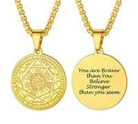 PROSTEEL Arcangelo Collana Personalizzata, Collana Religiosa Acciaio Inossidabile Placcato in Oro Collana Amuleto Sigilli dei Sette Arcangeli Collana