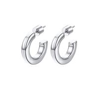 PROSTEEL Argento 20MM Oro Orecchini Donna a Cerchio Colonna Quadrata Vuoto Oversize Y2K Rétro Affascinante Pendolarismo Vacanza Festa Orecchini Combinazioni di Impilamento