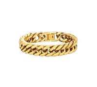 PROSTEEL Bracciale Uomo a Catena Cubana Grossa Robusta Bracciale Acciaio Dorato, Acciaio Inossidabile Placcato Oro 18K, Lunghezza 19 cm, Larghezza 12 mm, Oro, con Confezione