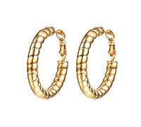 PROSTEEL Cavi Orecchini Cerchi Ornati Spirali in Acciaio Inossidabile, 3 dimensioni e 3 Colori Disponibili（argento oro nero）, Confezione Regalo Gratuito, per Donna