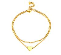 PROSTEEL Cavigliera Creativa Manette a Catena Regolabile Set Impilabili Estetica Tricolore Cavigliera Donna Minimalismo Vacanze al Mare