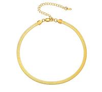 PROSTEEL Choker Collana a Girocollo Donna a Catena Serpente Piatta 5 mm, Girocollo Donna Oro Lunghezze Regolabile 32-41 cm, Acciaio Placcato Oro, Oro, Hip Hop Punk Rap (con Confezione)