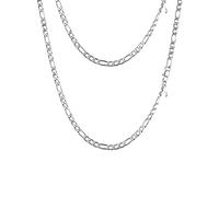 PROSTEEL Collana catena figaro 60 cm larghezza 4 mm argento acciaio inossidabile