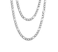 PROSTEEL Collana da Uomo Catena Figaro 45 cm Argento Acciaio Inossidabile 6 mm di Larghezza