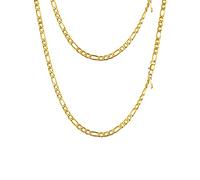 PROSTEEL Collana da Uomo Catena Figaro 45 cm Larghezza 4 mm Oro Acciaio Inossidabile Placcato Oro 18K