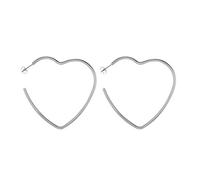 PROSTEEL Orecchini Donna a Cerchio Cuore Stella Grandi Sottili Semplici Acciaio Inossidabile Diametro 60 mm Confezione Regalo