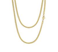 PROSTEEL Uomo Collana Catena Scatola Piatta Grande Robusta Sottile, Larghezza 4 mm 6 mm, Acciaio Inossidabile/Placcato Oro 18K, Stile Hip Hop Punk, Argento Nero Oro, Regalo Perfettto