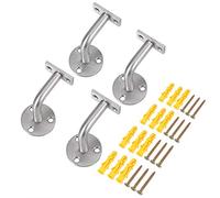 Proster 4pz Set di Supporto per Corrimano Acciaio Inossidabile Sostegno per Corrimano Durevole Staffe per Corrimano con 12 Tubi di Espansione e 12 Viti Autofilettanti