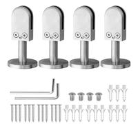 Proster 4PZ Supporto Vetro 6-7mm con Staffa di Supporto da 40mm per Montaggio a Pavimento Morsetti per Vetro Acciaio Inox 304 Glass Clamps per Balaustra Ringhiera Corrimano della Scala