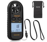 Proster Anemometro Digitale LCD Misuratore Velocità Vento Tester Velocità Flusso Aria Termometro con Retroilluminazione per RC Drone Elicottero Windsurf Aquilone Gara Vela Pesca ecc
