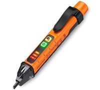 Proster Cercafase Elettrico Professionale Tester di Tensione Non-Contatto con Doppia Gamma AC Sensibilità Regolabile 12V-1000V/48V-1000V Tester Elettrico con Allarme a LED per Misura Filo Vivo/Nullo