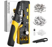Proster Crimpatrice RJ45 Professionale con Design a Foro Passante per CAT7 Kit