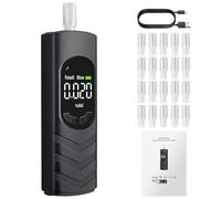 Proster Etilometro Portatile Certificato con Display LCD Digitale Test Rapido e Alta Precisione Ricaricabile USB-C con Bocchini Intercambiabili per Uso Domestico e Professionale Etilometro per Auto