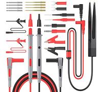 Proster Kit 23 in 1 Puntali per Multimetro Test Lead Circuito Tensione con Clip Alligatore Sonda Tester Grabber a Molla, Spina a Banana ed a Forcella, Clip di Prova Patch SMD