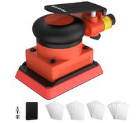 Proster Levigatrice Orbitale Pneumatica 3x4", Professionale 8000-12000 RPM, Velocità Variabile, con 20 Dischi Abrasivi, per Legno Metallo Carrozzeria Auto, Orbita 12 mm