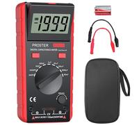 Proster Misuratore Capacità Digitale 200pF-20mF con Display LCD Tester Multifunzione Portatile per Elettronica Misura Capacità Memorizzazione Dati e Spegnimento Automatico Kit Completo con Accessori