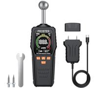 Proster Misuratore di Umidità 2-in-1 a Spilli e Senza Spilli Igrometro Ricaricabile con Display LCD a Colori Allarmi Personalizzabili Tester Umidità per Legno Muri Calcestruzzo e Intonaco