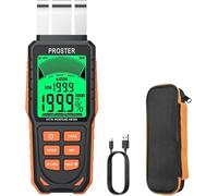 Proster Misuratore di Umidità Ricaricabile Senza Punte per Pareti con Schermo LCD a 3 Colori e 5 Modalità Legno Calcestruzzo Cemento Gesso INDEX Allarme Sonoro e Luminoso Rilevamento Fino a 40 mm