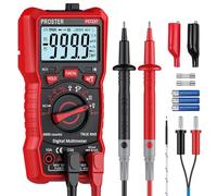 Proster Multimetro Digitale 6000 Conta 10A 600V TRMS Auto Range con Supporto Posteriore Rilevatore NCV Misuratore di Tensione Corrente DC AC Temperatura Capacità Resistenza Diodo Tester di Continuità