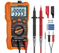Proster Multimetro Digitale 6000 Conteggi TRMS Auto Range NCV Temperatura | Strumento Multifunzione con Magnete Posteriore Supporto Integrato Torcia LED e Misurazione di Temperatura Capacità Frequenza
