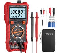 Proster Multimetro Digitale 6000 conti 20A 1000V TRMS Manuale Intervallo NCV Tensione CA/CC Corrente Resistenza Capacità Frequenza Diodo Continuità HFE Infrarossi con Magnete e Supporto