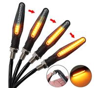 PROZOR 4pz Indicatori di Direzione Flowing Water per Moto / 4 Mini Frecce 12 LED Luce Ambra Impermeabile per Motocletta Motocicletta Chopper Scooter