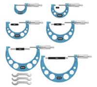 Proster Set di 6 Micrometri Esterni da 0-150mm con Ghiera a Cricchetto, Incudini in Carburo e Finitura Antiriflesso, con Custodia Protettiva - 0-25mm, 25-50mm, 50-75mm, 75-100mm, 100-125mm, 125-150mm