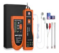 Proster Tester Cavo RJ45 RJ11 con Cuffie Tracciatore Tester Cavi Rete LAN Cavo RJ Portatile Localizzatore Cavo Cellulare Telefono Alta Sensibilità per LAN Ethernet BNC RJ45 RJ11 Arancione