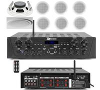 PROSTORE ITALY IMPIANTO AUDIO FILODIFFUSIONE BLUETOOTH TELECOMANDO CASSE TONDE DA CONTROSOFFITTO (6 CASSE)