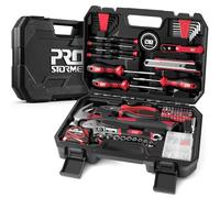 Prostormer Set di 160 attrezzi per la riparazione della casa, kit di attrezzi manuali generici per la casa, garage, dormitorio universitario e ufficio (rosso)