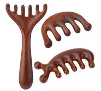 ProSuites 3 pettini in legno per massaggiare la testa del cuoio capelluto, strumento per il rilassamento dei capelli, pettine Gua Sha per madre, risata, moglie