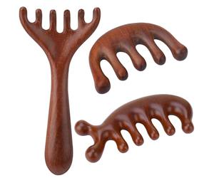 ProSuites 3 pettini in legno per massaggiare la testa del cuoio capelluto, strumento per il rilassamento dei capelli, pettine Gua Sha per madre, risata, moglie