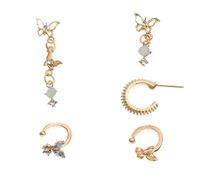 Prosy 5PCS Boho Orecchini a farfalla Orecchini in oro Orecchini a bottone lunghi Orecchini a bottone per donne Ragazze