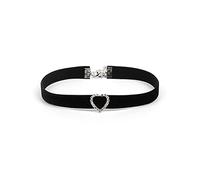 Prosy Collana girocollo in argento regolabile in velluto nero per donne e ragazze (amore)