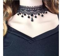 Prosy Halloween Gotico Nero Pizzo Choker Collane Ciondolo Collare di Dichiarazione Choker Gioielli Regolabili per le Donne e Ragazze
