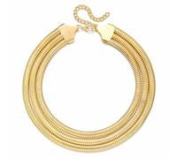 Prosy Jascatin Collana Girocollo a Strati in Acciaio al Titanio Thread Choker Oro Esagerata Stile Osso di Serpente Catena Spessa per Donne