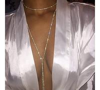 Prosy Sparkle Strass Bra Bikini Catena Argento Cristallo Petto Imbracatura Catena per il corpo Summer Beach Nightclub Gioielli Regolabile per Donne e Ragazze