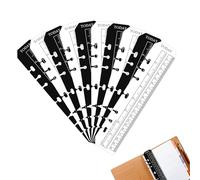 prota 10 righelli A5 segnalibri per notebook, righello, Page Finder, righello laterale in plastica, 6 fori, righello per segnalibro, formato A5, 6 fori, rilegatore, diario (nero + trasparente)