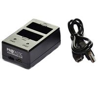 PROtastic® -Caricatore USB doppio per GoPro Hero 3+ / 3