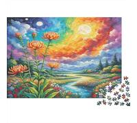 Protea Cynaroides Puzzle in carta Fiori arancioni con arcobaleno sul ruscello puzzle per bambini 12+ regalo di Natale divertente 70x50cm/1000 pezzi