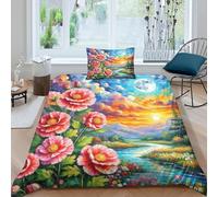Protea Cynaroides Set Copripiumino Letto Con Federe 2 Pezzi Flowers Stampa 3D Set Di Biancheria Da Letto Con Cerniera, Microfibra Morbido Confortevole Per Ragazzi E Ragazze Single(135x200cm)