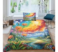 Protea Cynaroides Set Copripiumino Letto Con Federe 2 Pezzi Flowers Stampa 3D Set Di Biancheria Da Letto Con Chiusura Lampo Non Necessita Di Stiratura Per Ragazzi E Ragazze Single(135x200cm)