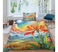 Protea Cynaroides Set Copripiumino Letto Con Federe 2 Pezzi Flowers Stampa 3D Set Di Biancheria Da Letto Con Chiusura Lampo Non Necessita Di Stiratura Per Ragazzi E Ragazze Single(135x200cm)