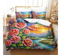 Protea Cynaroides Set Copripiumino Letto Con Federe 3 Pezzi Flowers Stampa 3D Set Biancheria Da Letto Con Cerniera, Microfibra Non Necessita Di Stiratura Per Ragazzi E Ragazze Single(140x200cm)