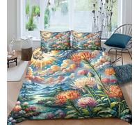 Protea Cynaroides Set Copripiumino Letto Con Federe 3 Pezzi Flowers Stampa 3D Set Di Biancheria Da Letto Con Cerniera, Microfibra Leggero E Traspirante Per Ragazzi E Ragazze Double(200x200cm)