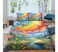 Protea Cynaroides Set Copripiumino Letto Con Federe 3 Pezzi Flowers Stampa 3D Set Di Biancheria Da Letto Con Cerniera, Microfibra Non Necessita Di Stiratura Per Adulti E Bambini Double(200x200cm)