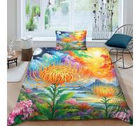 Protea Cynaroides Set Copripiumino Letto E Federe 2 Pezzi Flowers Stampa 3D Set Di Biancheria Da Letto Con Cerniera, Microfibra Non Necessita Di Stiratura Per Adulti E Bambini Single(135x200cm)