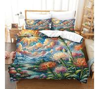 Protea Cynaroides Set Copripiumino Letto E Federe 3 Pezzi Flowers Stampa 3D Set Biancheria Da Letto Con Cerniera, Microfibra Non Necessita Di Stiratura Per Adulti E Bambini Single(140x200cm)